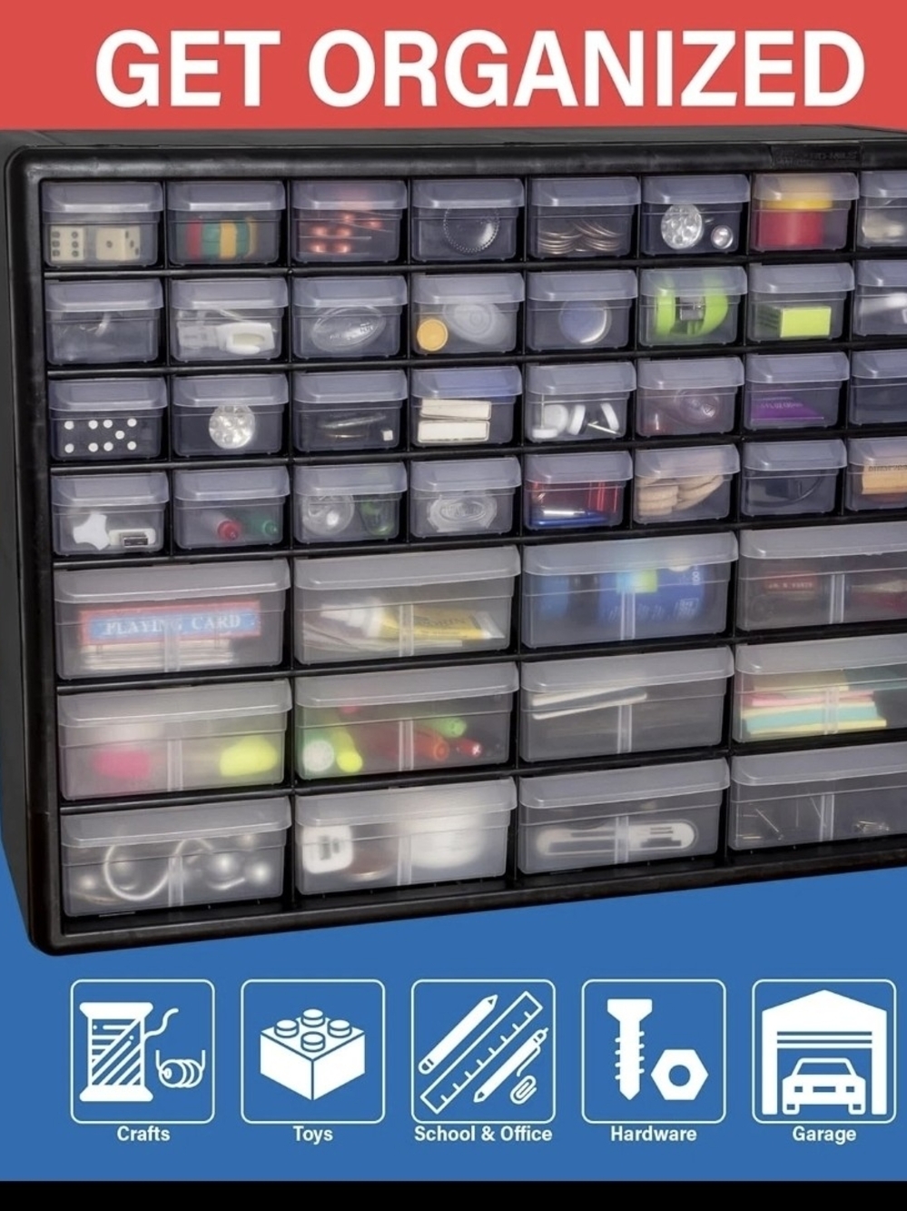 Akro-Mils 44-Drawer Plastic Storage Organizer Cabinet Wall Mount Black 10144

Th
